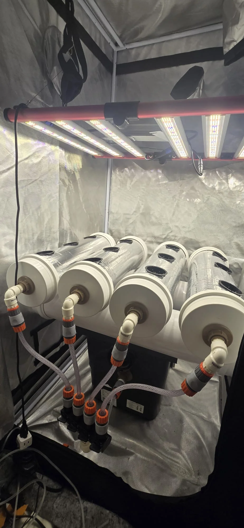 Visão geral da tenda hidropônica