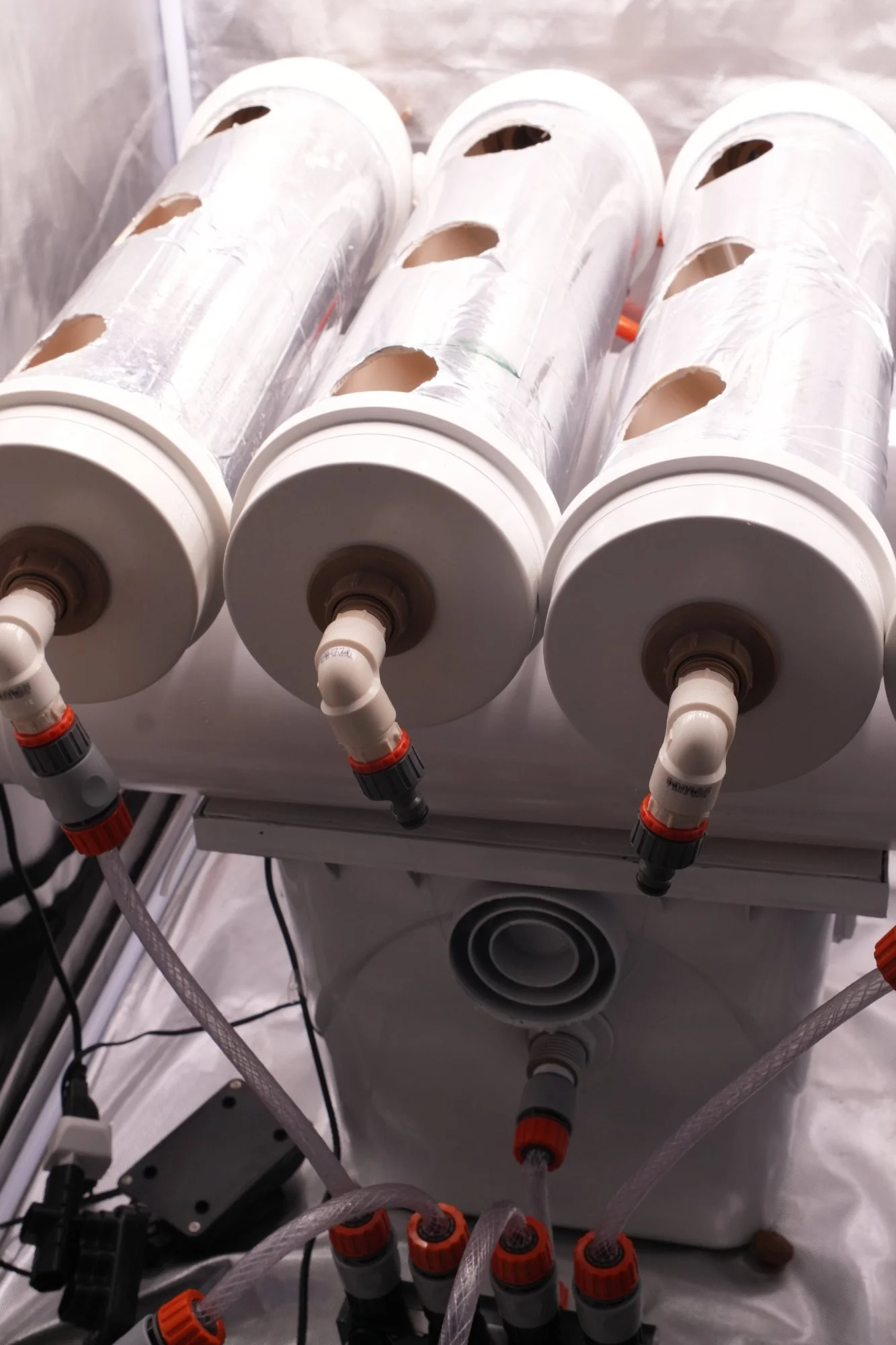 Tubos de cultivo hidropônico